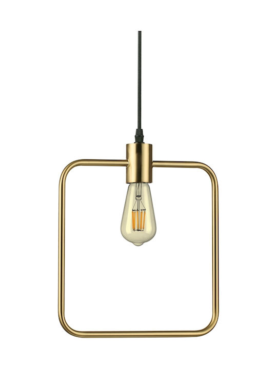 Ideal Lux ABC SP1 Square Pendant Light Single-Light for Socket E27 Gold