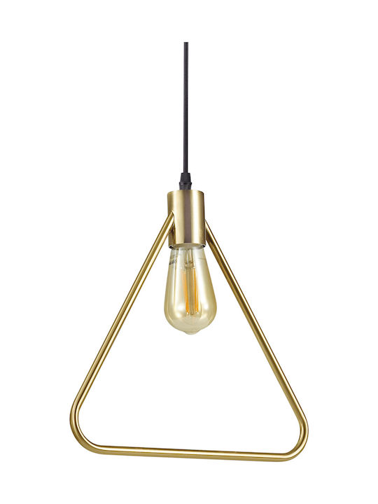 Ideal Lux ABC SP1 Triangle Pendant Light Single-Light for Socket E27 Gold