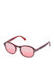 Police Men's Sunglasses with Burgundy Plastic Frame and Burgundy Lens