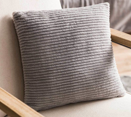 Gofis Home Decorative Pillow Case Softy Furry Gray 15 Gray 478/15 43x43cm