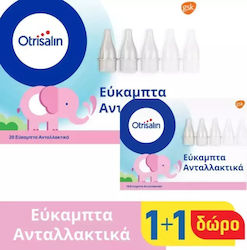 Otrisalin Soft Nasal Aspirator Refills 20 & 10 Gift for Babies 30pcs