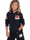 Kinder-Sweatshirts & Hoodies Strickjacken mit Kapuze und Taschen Schwarz