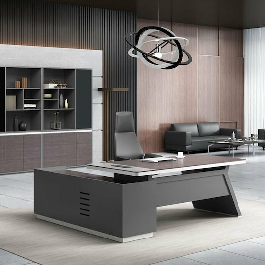 Corner Professional Desk Rosewood 220x180x76cm Brown