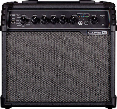 Line 6 Spider V 20 MkII Combo Amplifier for Electric Guitar 1 x 8" 20W Black