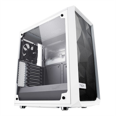 Fractal Design Meshify C Tempered Glass Midi Tower Computer Case with Window Panel White