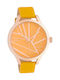 Oozoo Timepieces Watch with Yellow Leather Strap