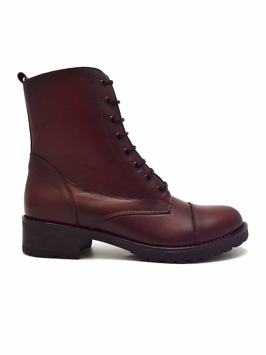 Ragazza Leather Women's Ankle Boots Burgundy