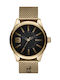 Diesel Rasp NSBB Uhr Batterie mit Gold Metallarmband