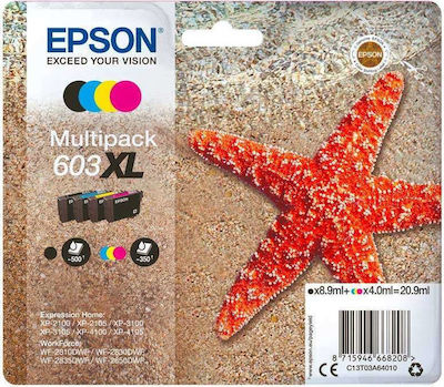 Epson 603XL Pachet 4 Cartușe de cerneală pentru imprimantă InkJet Galben / Cyan / Magenta / Negru (C13T03A64010)