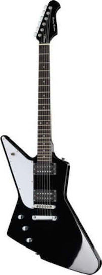 Harley Benton Extreme-76 Electric Guitar for Left-handed Explorer with HH Pickup Configuration Black