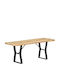 Dining Room Bench with Wooden Surface Brown 110x40x45cm