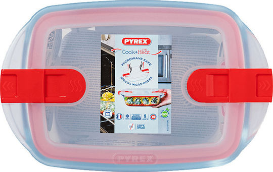 Pyrex Cook Heat Δοχείο Φαγητού Γυάλινο Κόκκινο 1.1lt