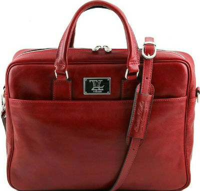 Tuscany Leather Urbino Shoulder / Handheld Bag for 15.6" Laptop Red