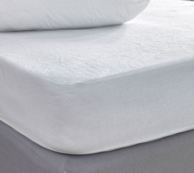 Palamaiki Single Waterproof Jersey Mattress Cover Fitted Jersey White 90x200cm