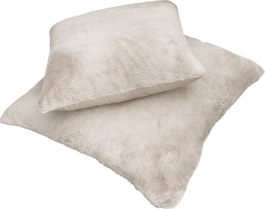 Guy Laroche Μαξιλάρα Δαπέδου Crusty από Γούνα Ivory 60x60εκ.