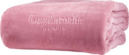 Guy Laroche Smooth Κουβέρτα Ισπανίας Βελουτέ Μονή 160x220εκ. Pinky