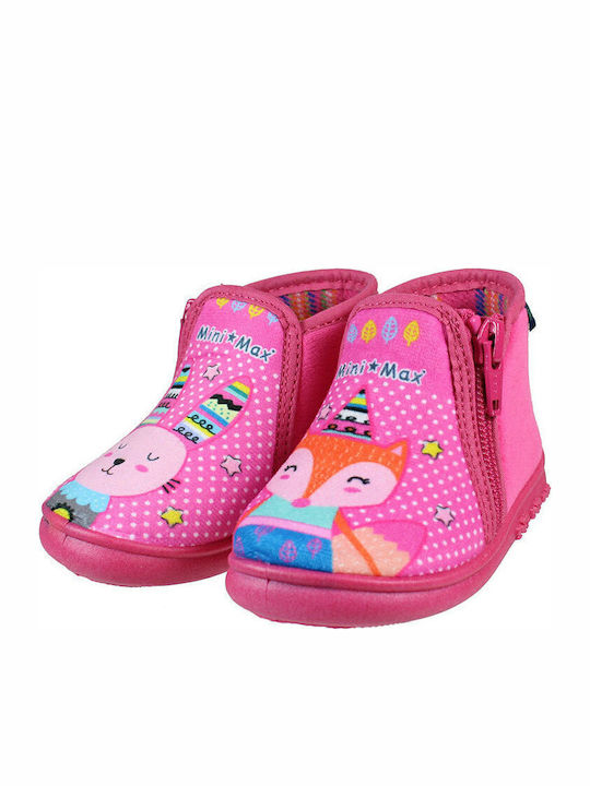 Kinderhausschuhe Stiefel Fuchsie