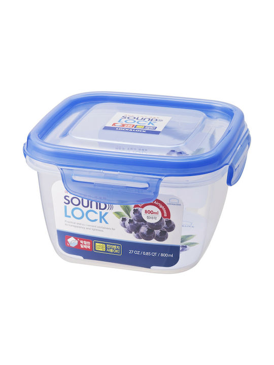 Lock&Lock Δοχείο Φαγητού Πλαστικό Μπλε Κατάλληλο για Φούρνο Μικροκυμάτων 800ml