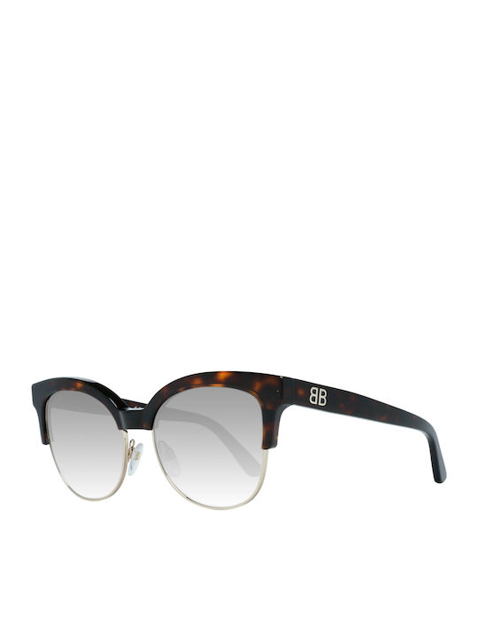 Balenciaga Damen Sonnenbrille mit Braun Schildkröte Gestell und Gray Linse