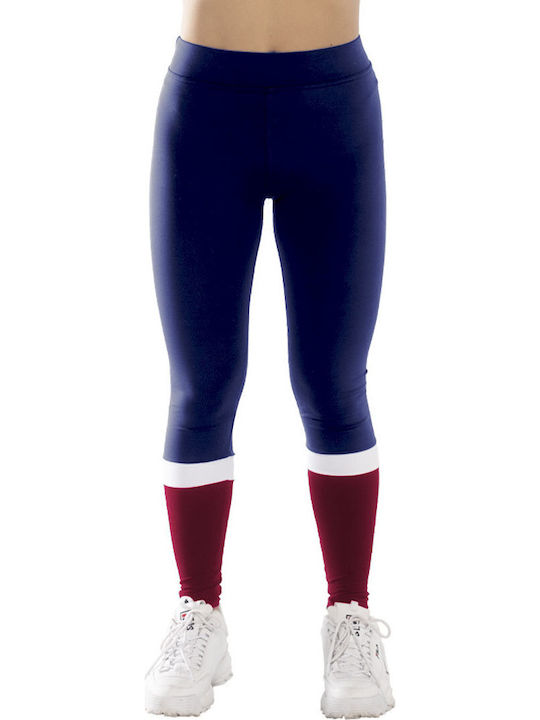 Schulung Frauen Lang Leggings Hochgeschnitten Marineblau