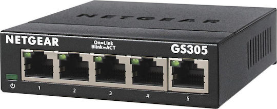 NetGear GS305 Unmanaged L2 Switch with 5 Gigabit (1Gbps) Ethernet Ports