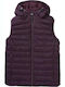 Kurz Damen Ärmellos Puffer Jacke für Winter Burgundisch