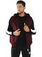 Bodymove Men's Sweatshirt Jacket with Hood and Pockets Burgundy