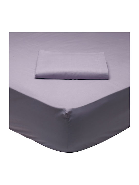 Das Home Sheet for Single Bed with Elastic 100x200+35cm. Best 1009 Lilac