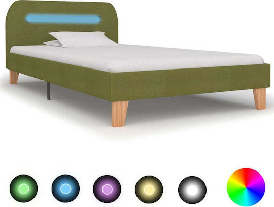 Bed Single for Mattress 90x200cm Green Bed Single for Mattress 90x200cm Green