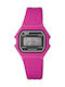 Q&Q Digital Watch Battery with Purple Rubber Strap M173J017Y