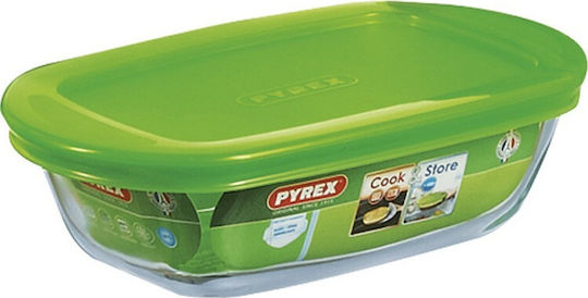 Pyrex Microwave Glass Lunch Box Green 400ml