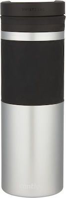 Contigo Twistseal Glaze Glas Thermosflasche Rostfreier Stahl BPA-frei Silber 470ml mit Mundstück 2095393