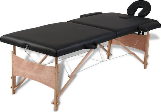 vidaXL Bett Massage und Physiotherapie Schwarz aus Holz 186x68cm. 2 Positionen