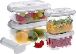 Status Set of 5pcs Containers General Use with Airtight Lid Plastic White 500ml