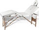 vidaXL Wooden Portable/Folding White Massage an...
