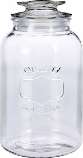 Zaros General Use Vase with Lid Glass Transparent 12.5x22.5cm 1 Pieces