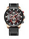 Curren Men's Watch 47mm Chronograph Battery with Black Leather Strap