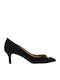 Mourtzi Suede Pointed Toe Black Medium Heels