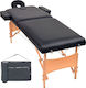 vidaXL Wooden Portable/Folding Black Massage an...