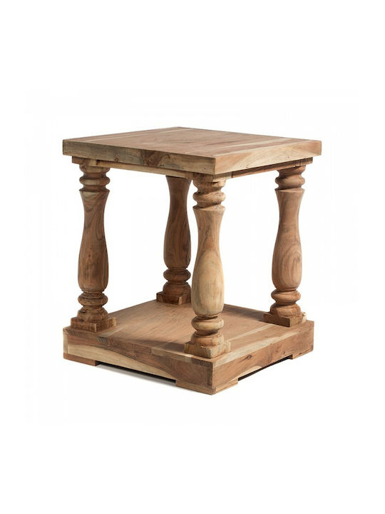 Square Side Table made of Solid Wood Wooden L50xW50xH60cm