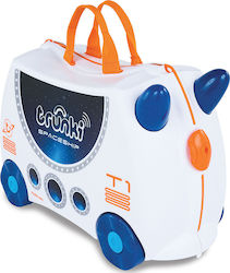 Trunki Skye Spaceship Children's Cabin Travel Suitcase Hard White with 4 Wheels Height 31cm.