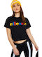 Ellesse Κοντομάνικο Crop Top Μαύρο