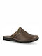 Parex Men's Leather Slippers Brown