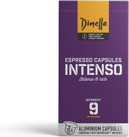 Dimello Капсули Еспресо Intenso Съвместими с машина Nespresso 10капси