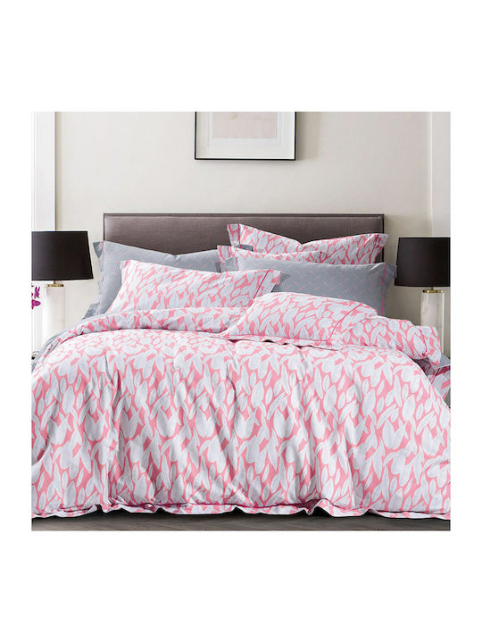 Borea Duvet Cover Set Cotton Queen with 2 Pillowcases 220x240 Elegant Leaves