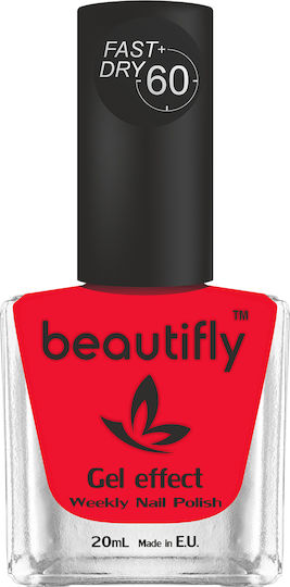 Beautifly Glossy Βερνίκι Νυχιών Μακράς Διαρκείας Quick Dry 340 Fruity Sangria 20ml