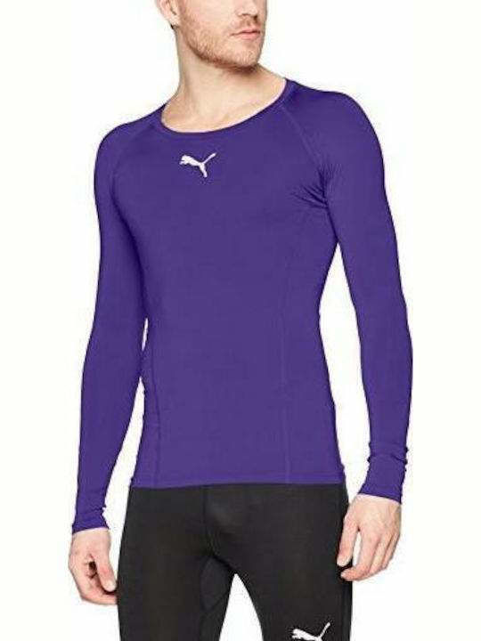 Puma Liga Baselayer Bărbați T-shirt Sportiv cu Mânecă Scurtă Violet