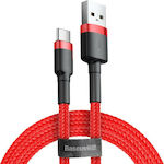 Baseus Cafule Braided USB 2.0 Cable USB-C male - USB-A male Κόκκινο 0.5m (CATKLF-A09)
