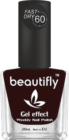 Beautifly Glossy Βερνίκι Νυχιών Μακράς Διαρκείας Quick Dry 249 Blood Moon 20ml