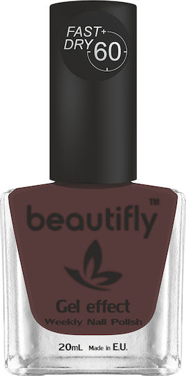 Beautifly Glossy Βερνίκι Νυχιών Μακράς Διαρκείας Quick Dry 247 Fudge 20ml